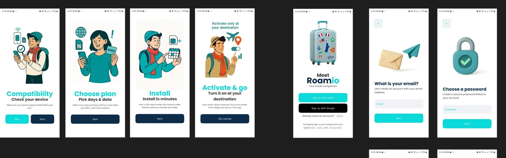 Onboarding: compatibility, choose plan, install, activate and go