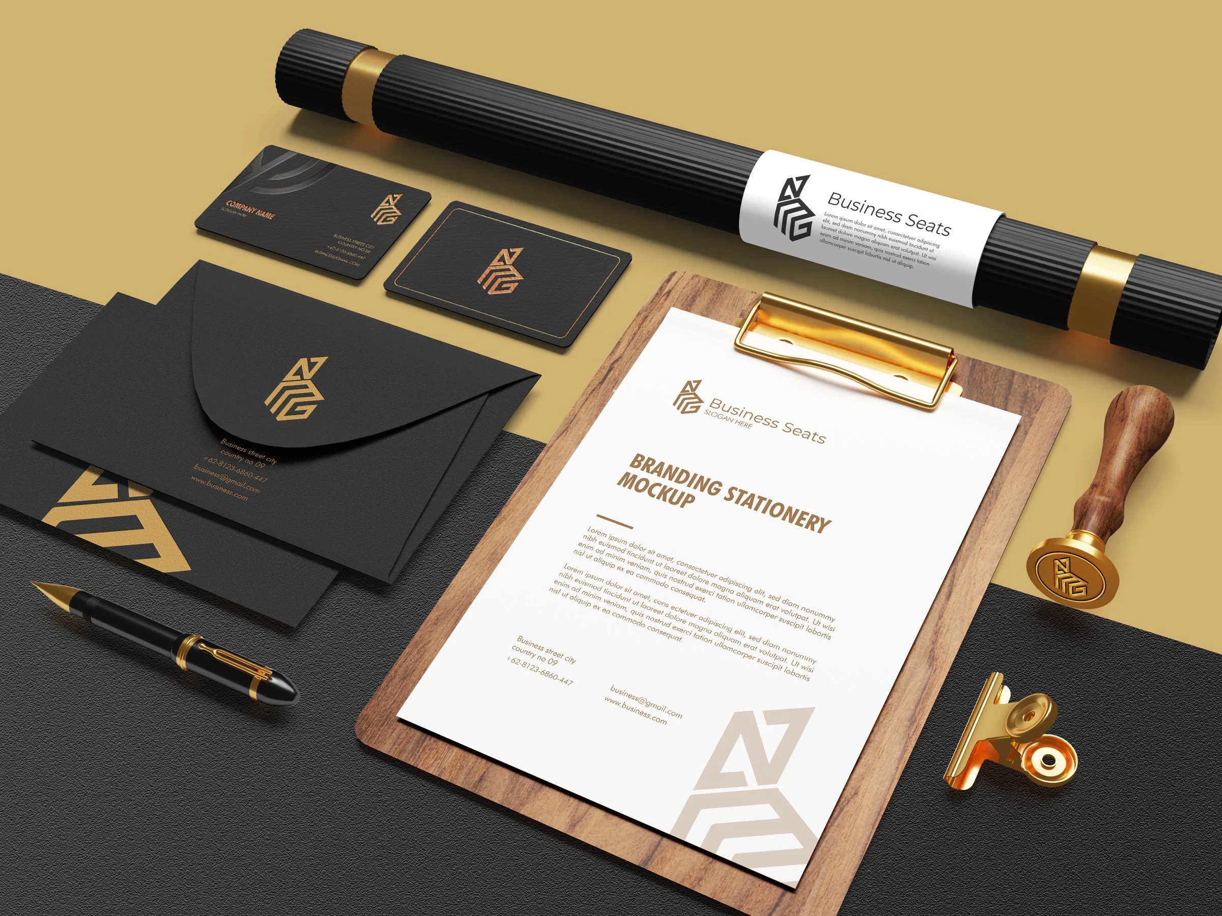 Stationery on dark