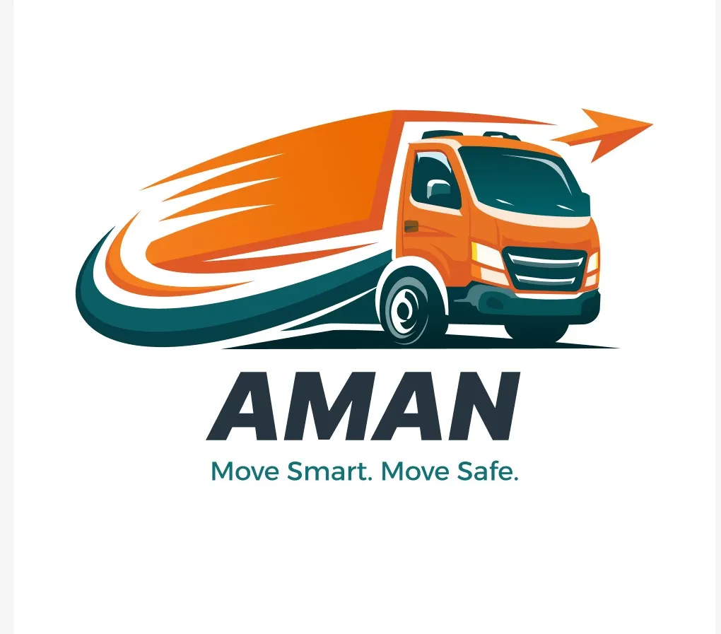 Aman logo with a speeding truck and the line Move Smart. Move Safe.