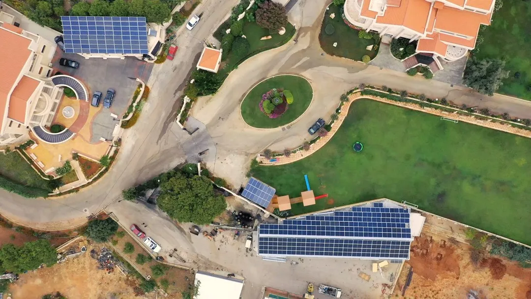 Aerial view of a solar project