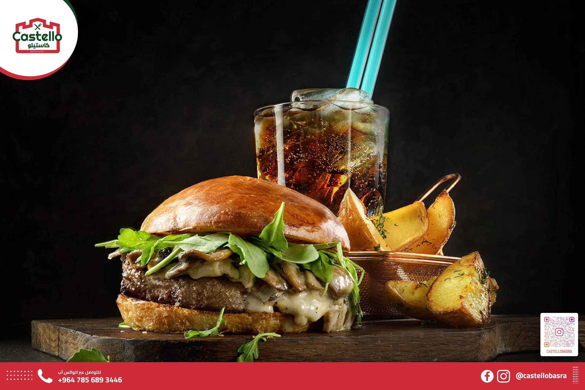 Burger and cola post
