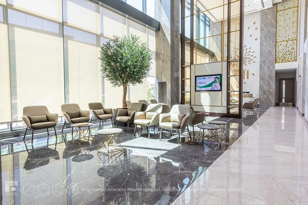 Hospital lobby furnished by NMG in Bahrain