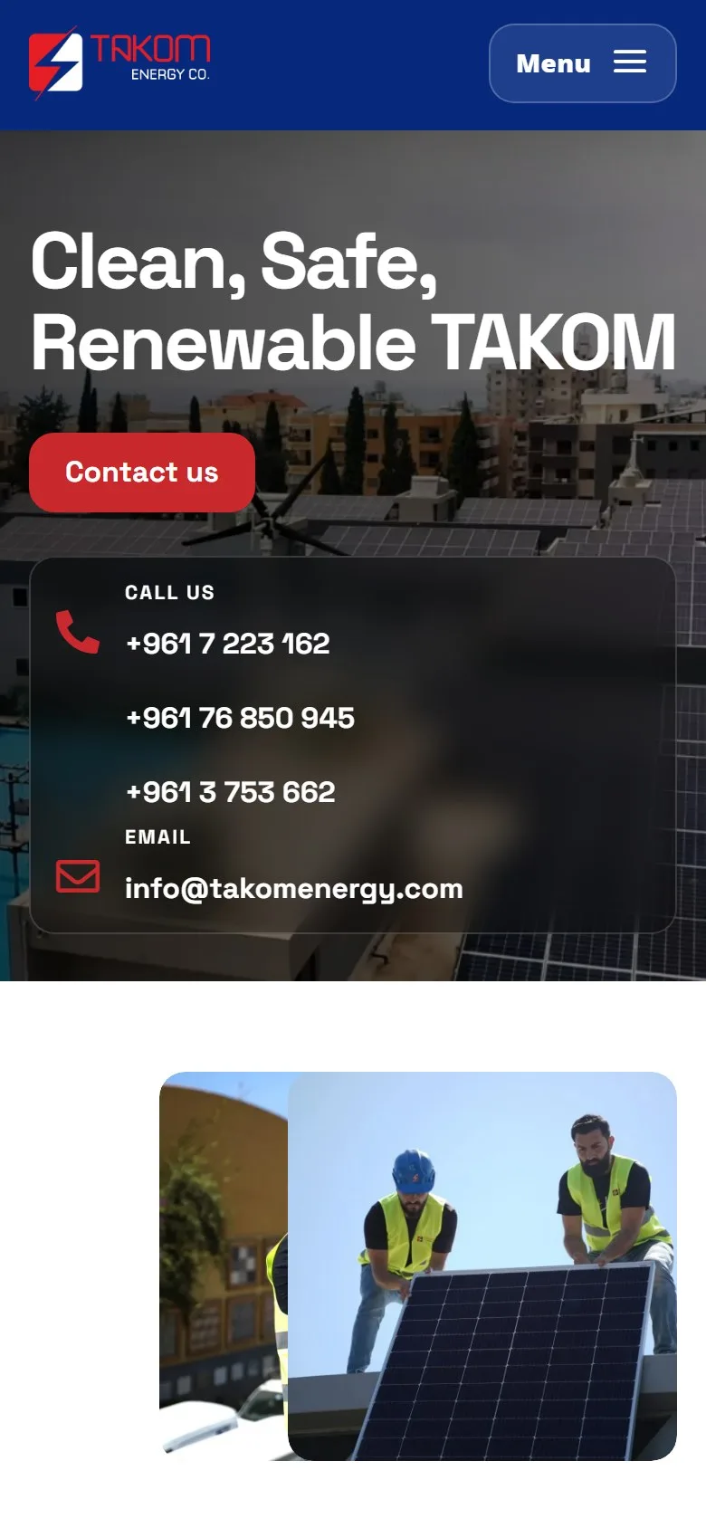 Takom Energy on a phone